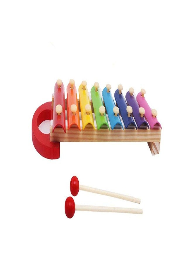 Crazycrafts Wooden Xylophone with 8 Notes for Kids with Handle (Multicolour) - Image 3